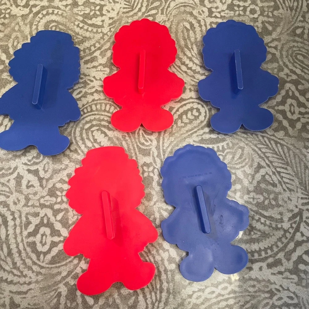 Vintage Raggedy Ann Cookie Cutters Red Blue Plastic 1976 Set of 5